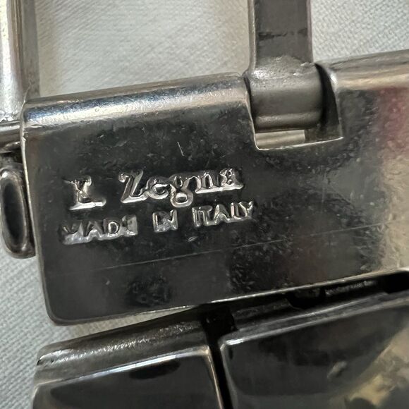 Ermenegildo Zegna Reversible Leather Belt Brown Black Silver Buckle Sz 38 Italy - Picture 8 of 14